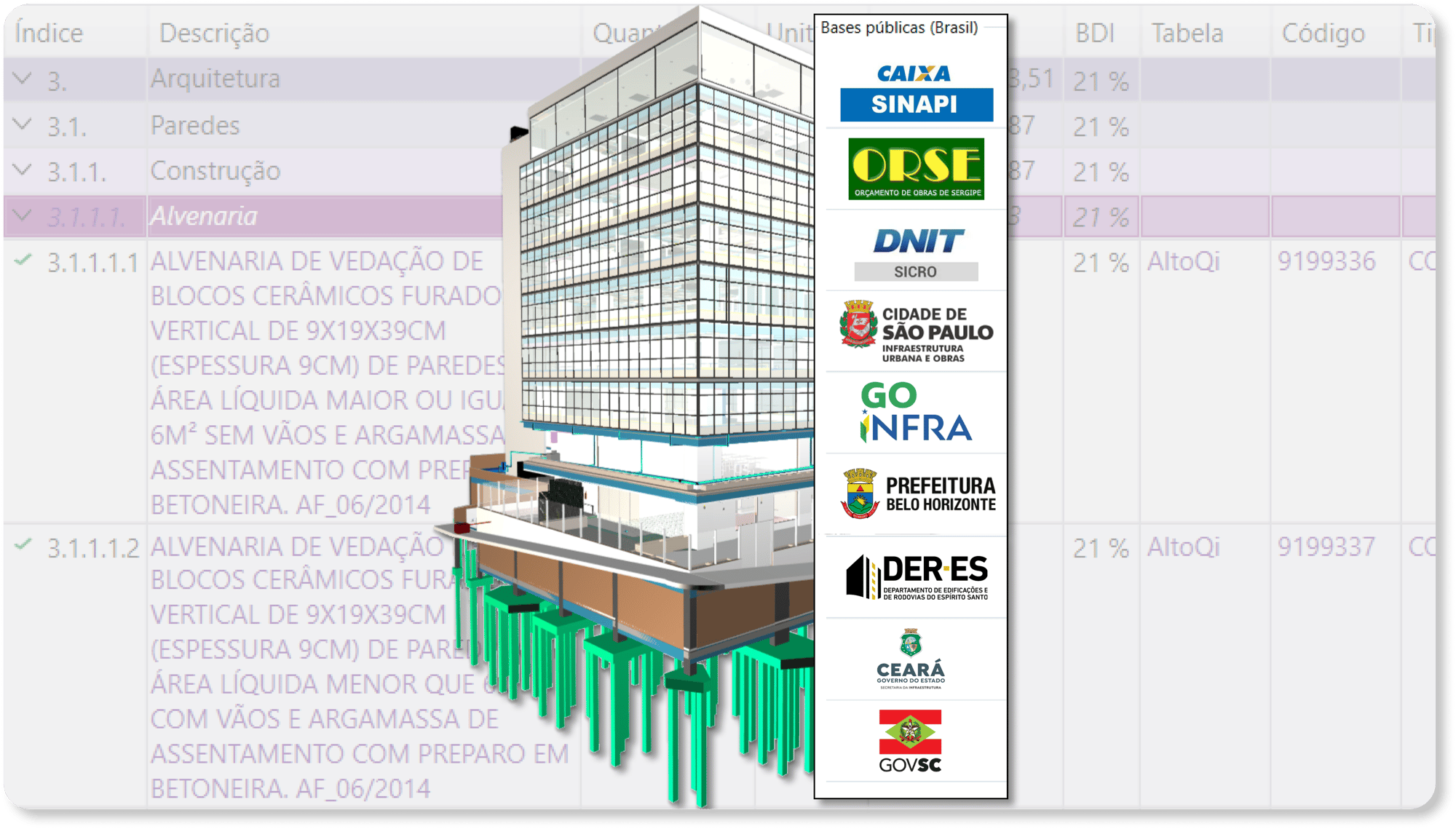 3 - Orçamento com mais de 15 bases